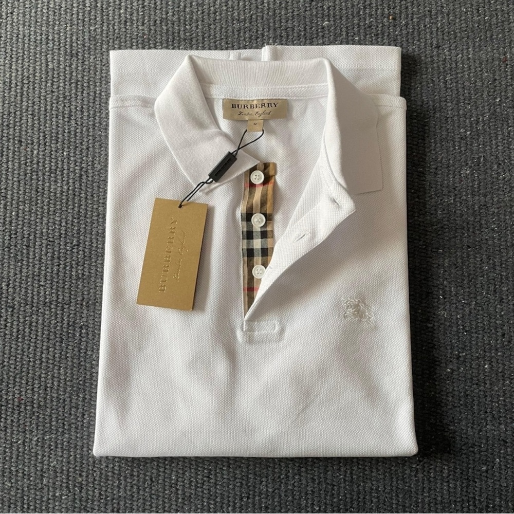 Authentic Burberry London White Polo - Men’s Large